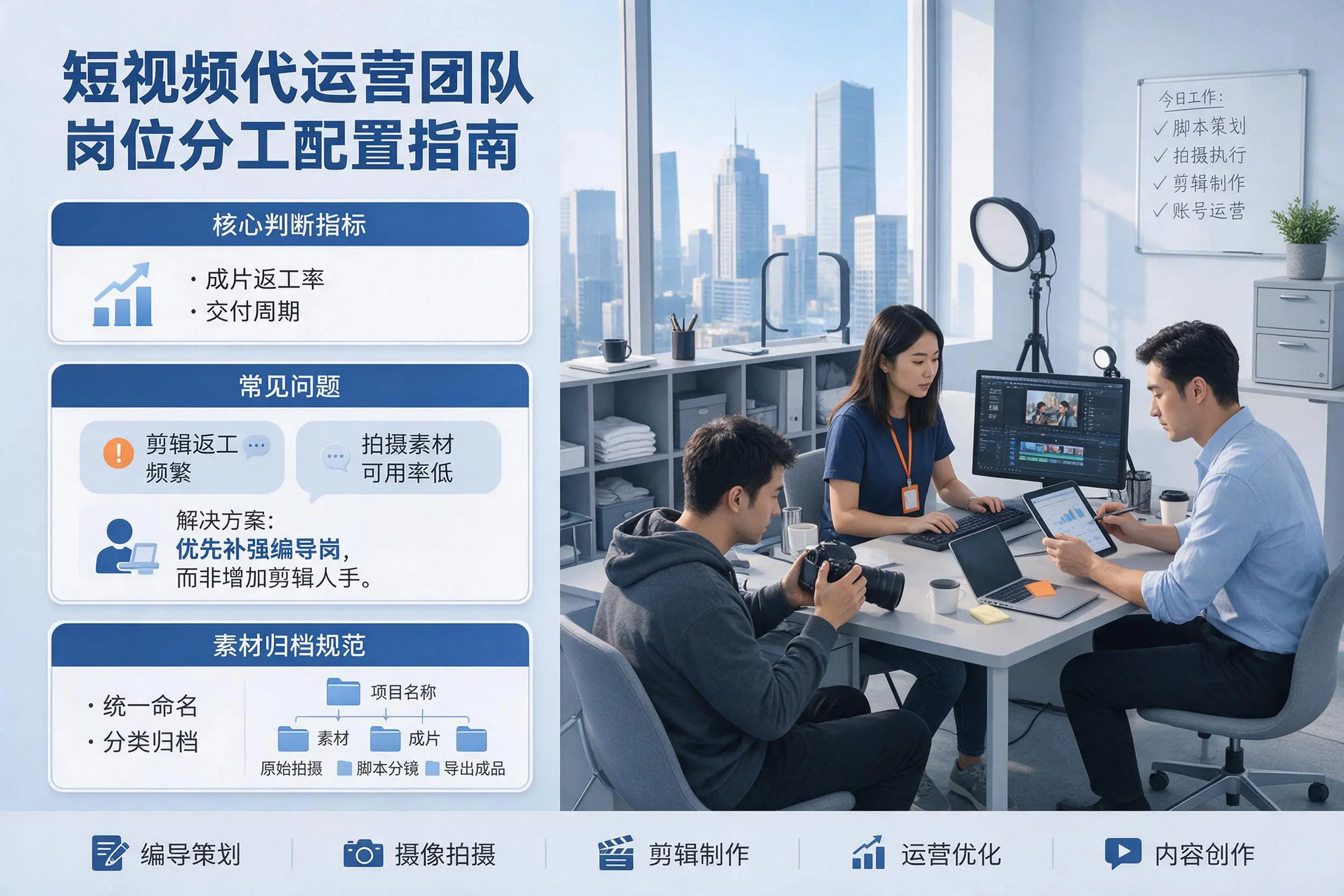 短视频代运营团队如何配置？嘉兴企业岗位分工科普说明