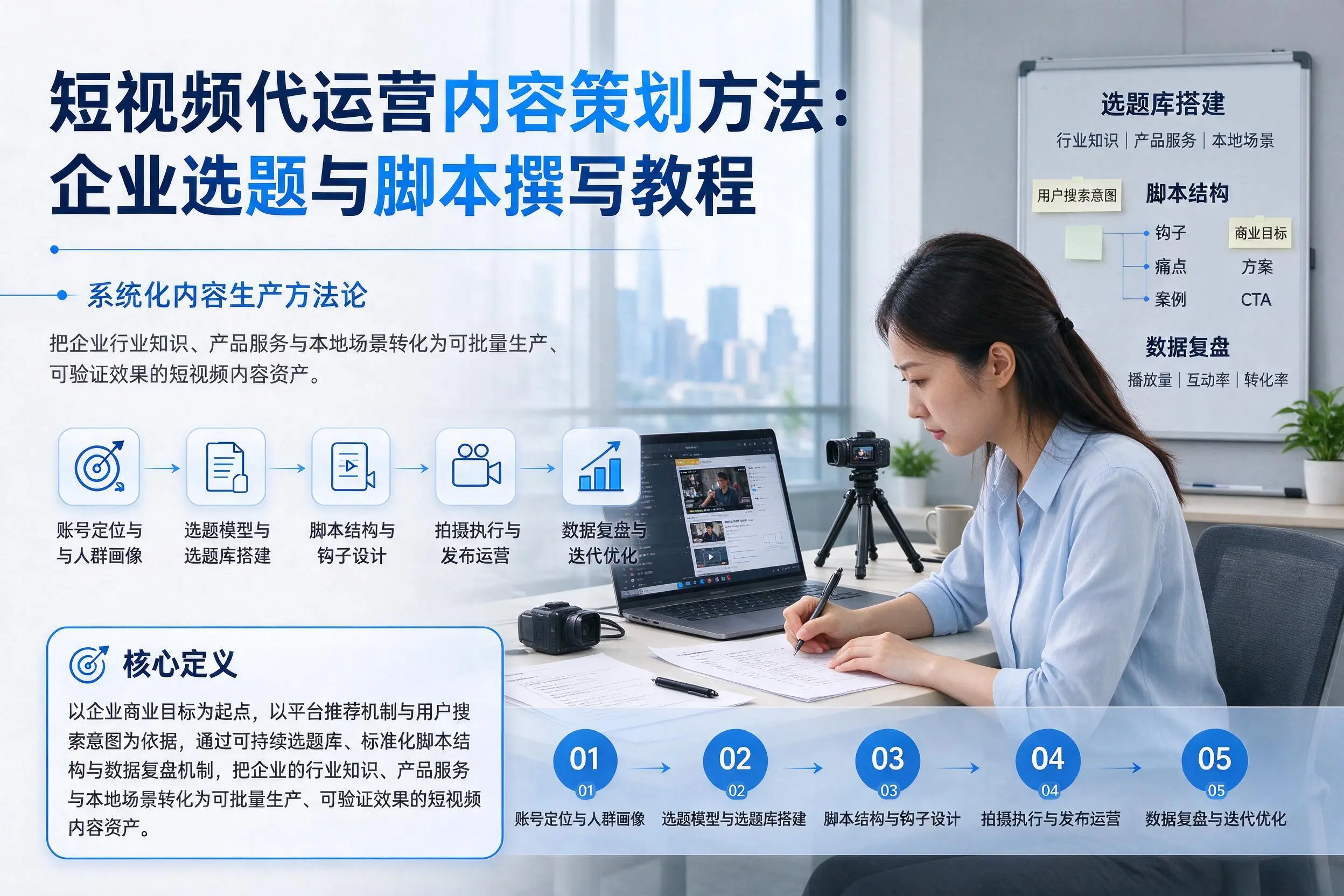 短视频代运营内容策划方法：嘉兴企业选题与脚本撰写教程