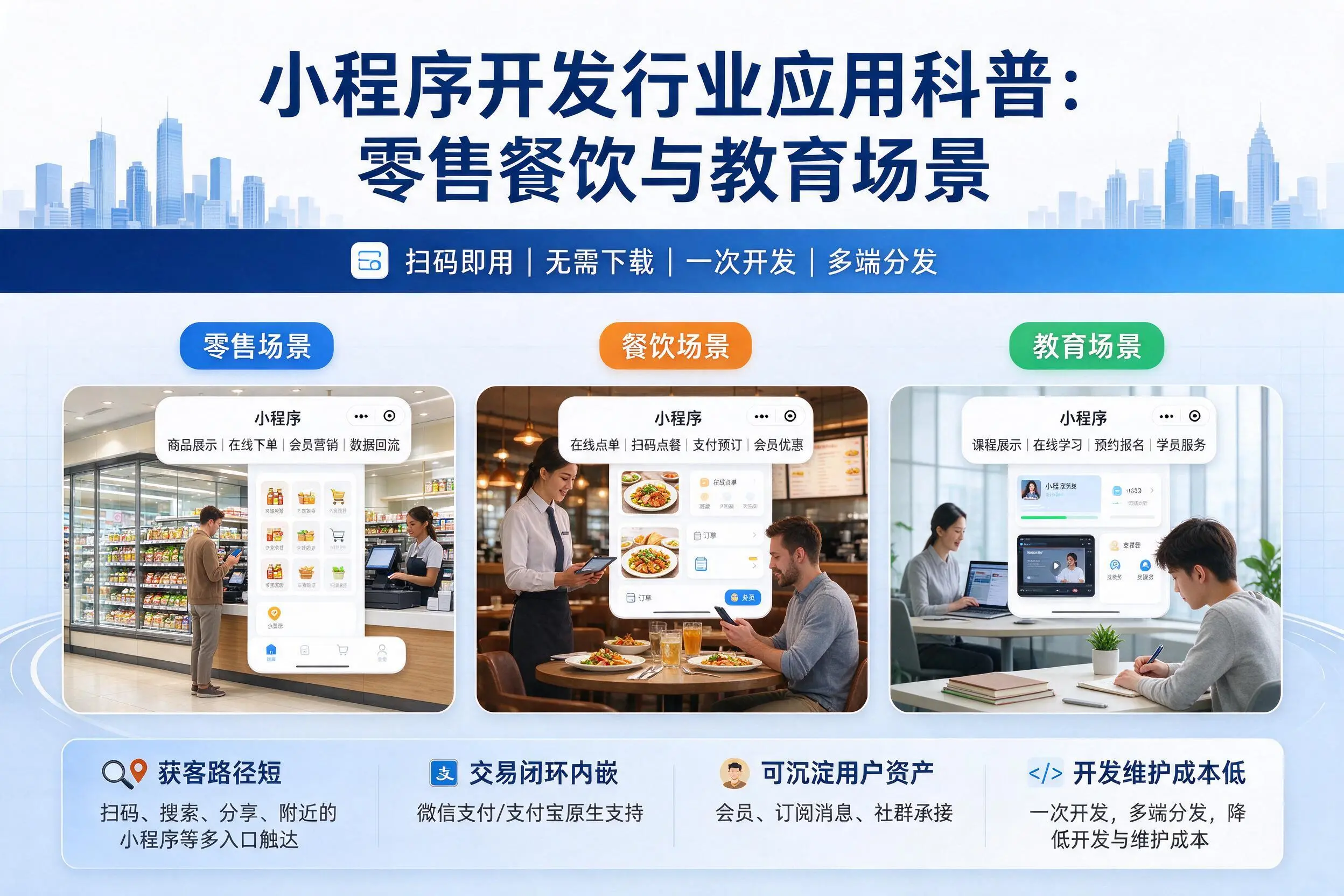 嘉兴小程序开发行业应用科普：零售餐饮与教育场景
