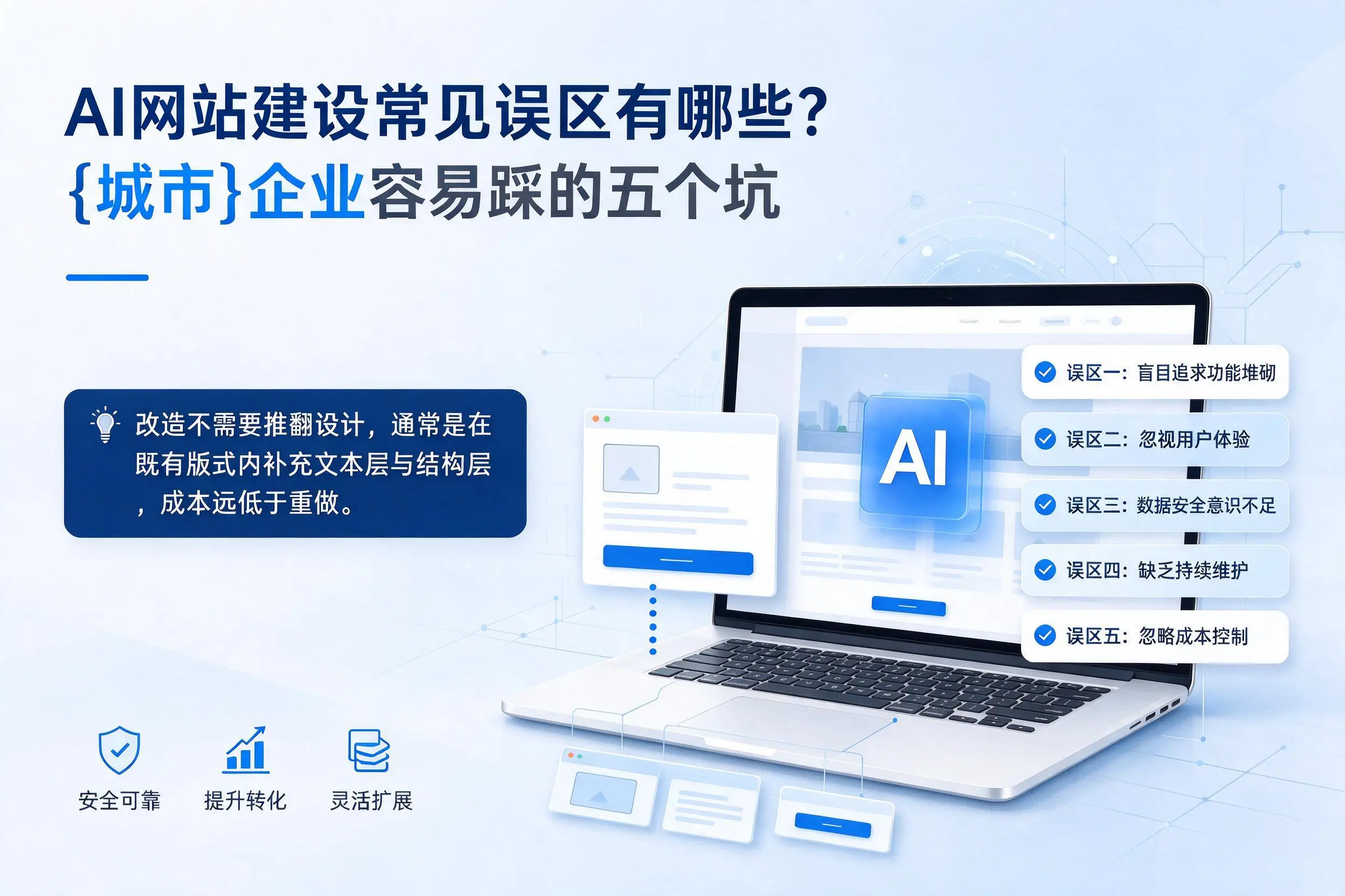 AI网站建设常见误区有哪些?嘉兴企业容易踩的五个坑