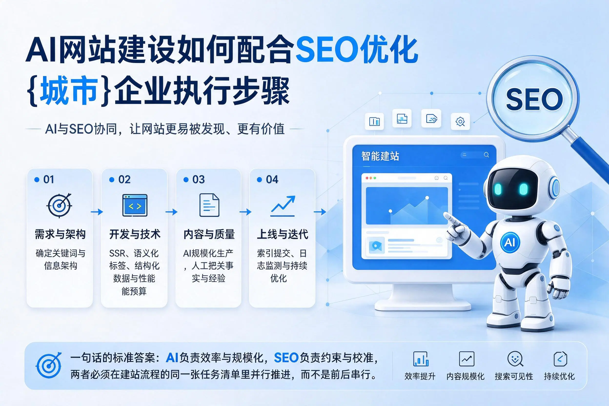 AI网站建设如何配合SEO优化，嘉兴企业执行步骤