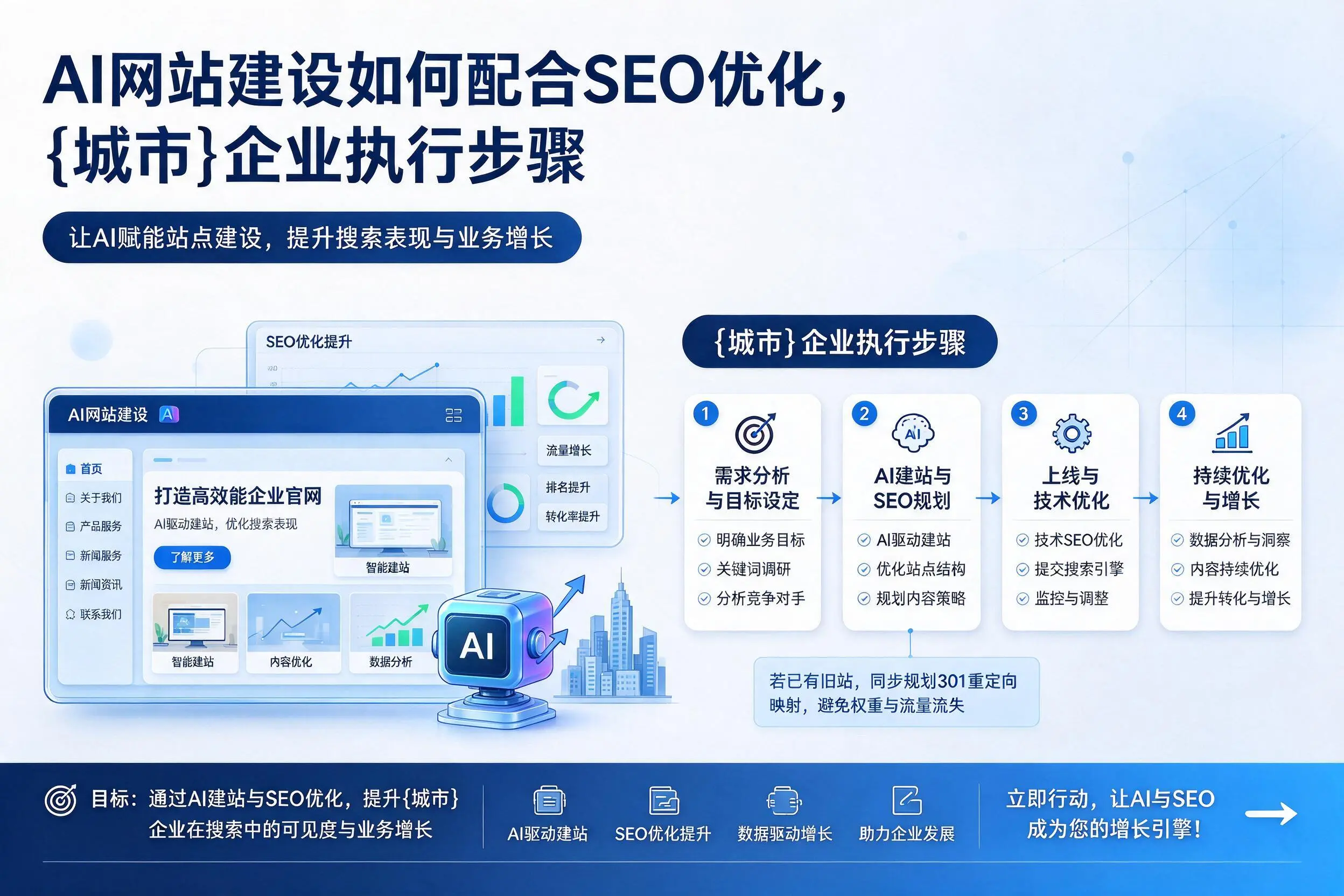 AI网站建设如何配合SEO优化，嘉兴企业执行步骤
