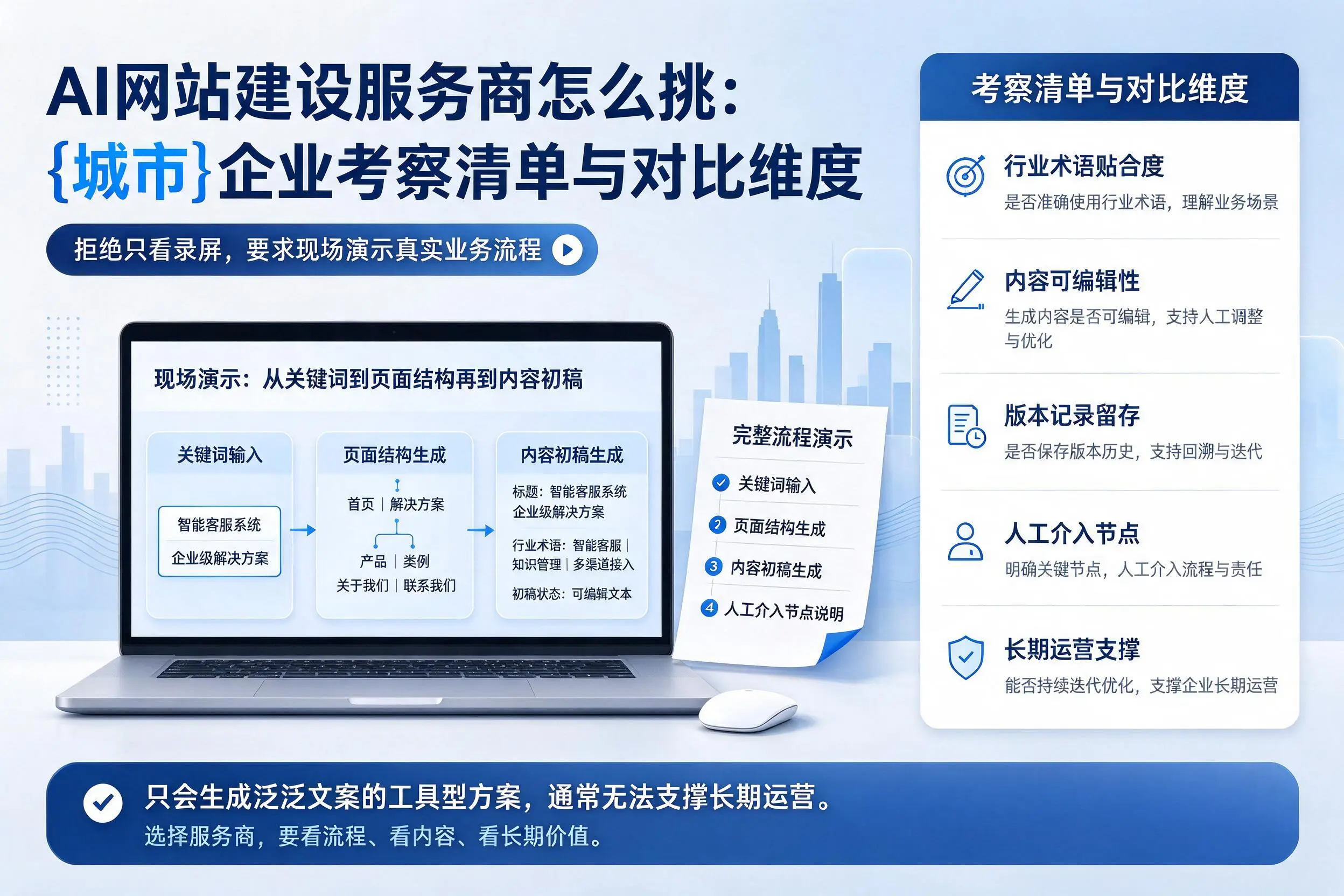 AI网站建设服务商怎么挑：嘉兴企业考察清单与对比维度