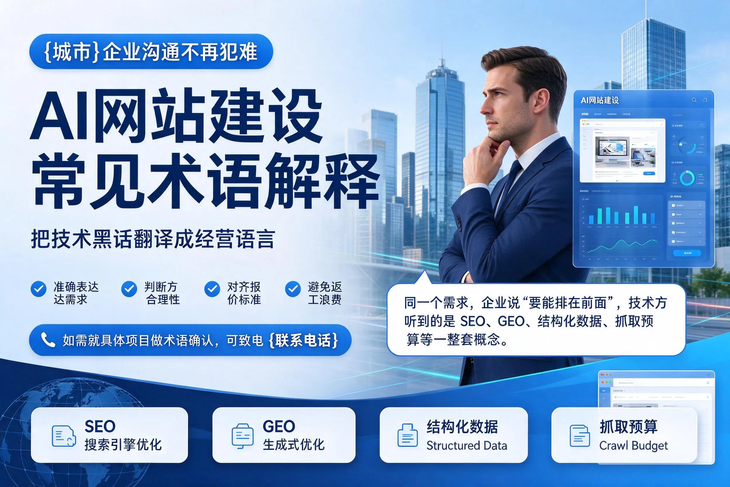 AI网站建设常见术语解释，嘉兴企业沟通不再犯难