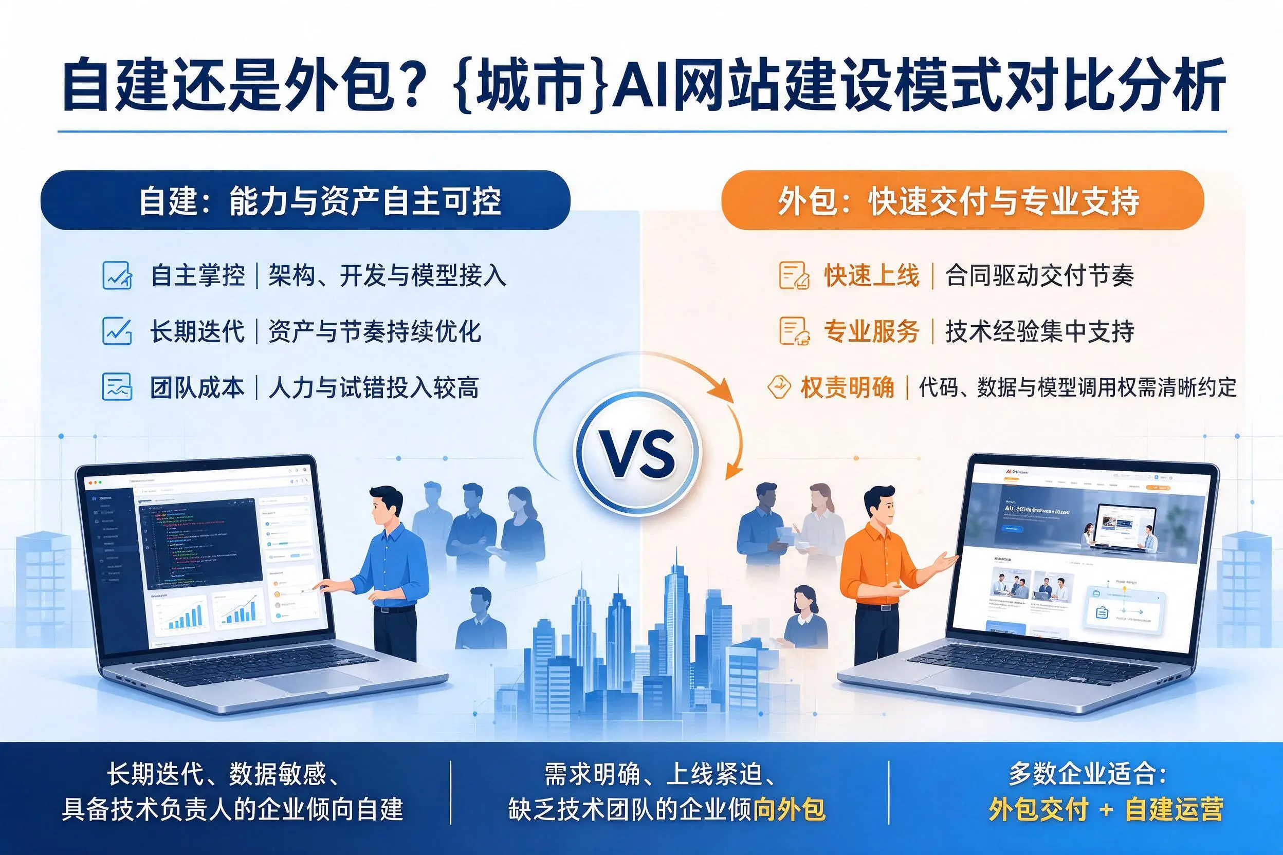 自建还是外包?嘉兴AI网站建设模式对比分析