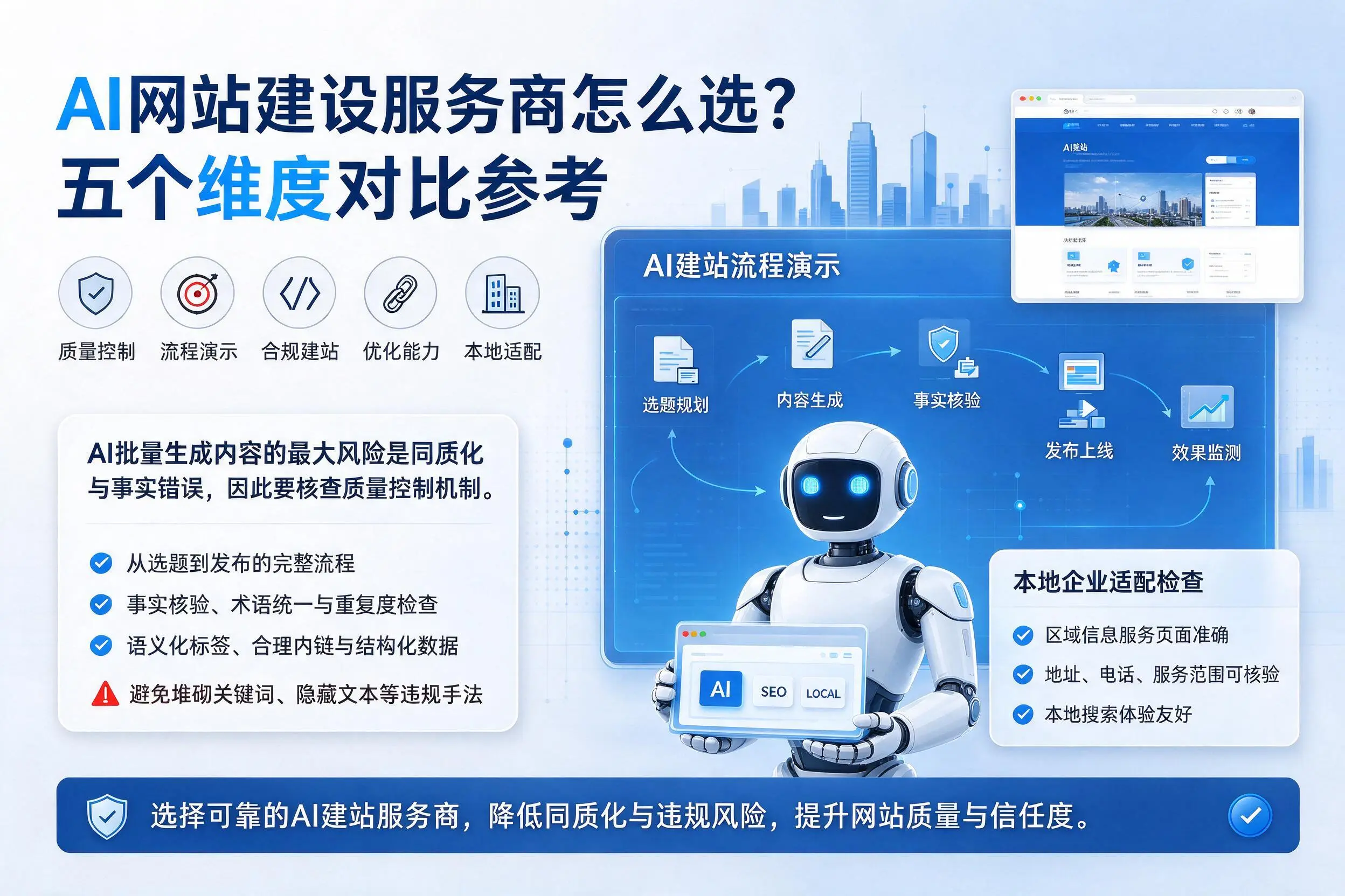 嘉兴AI网站建设服务商怎么选？五个维度对比参考