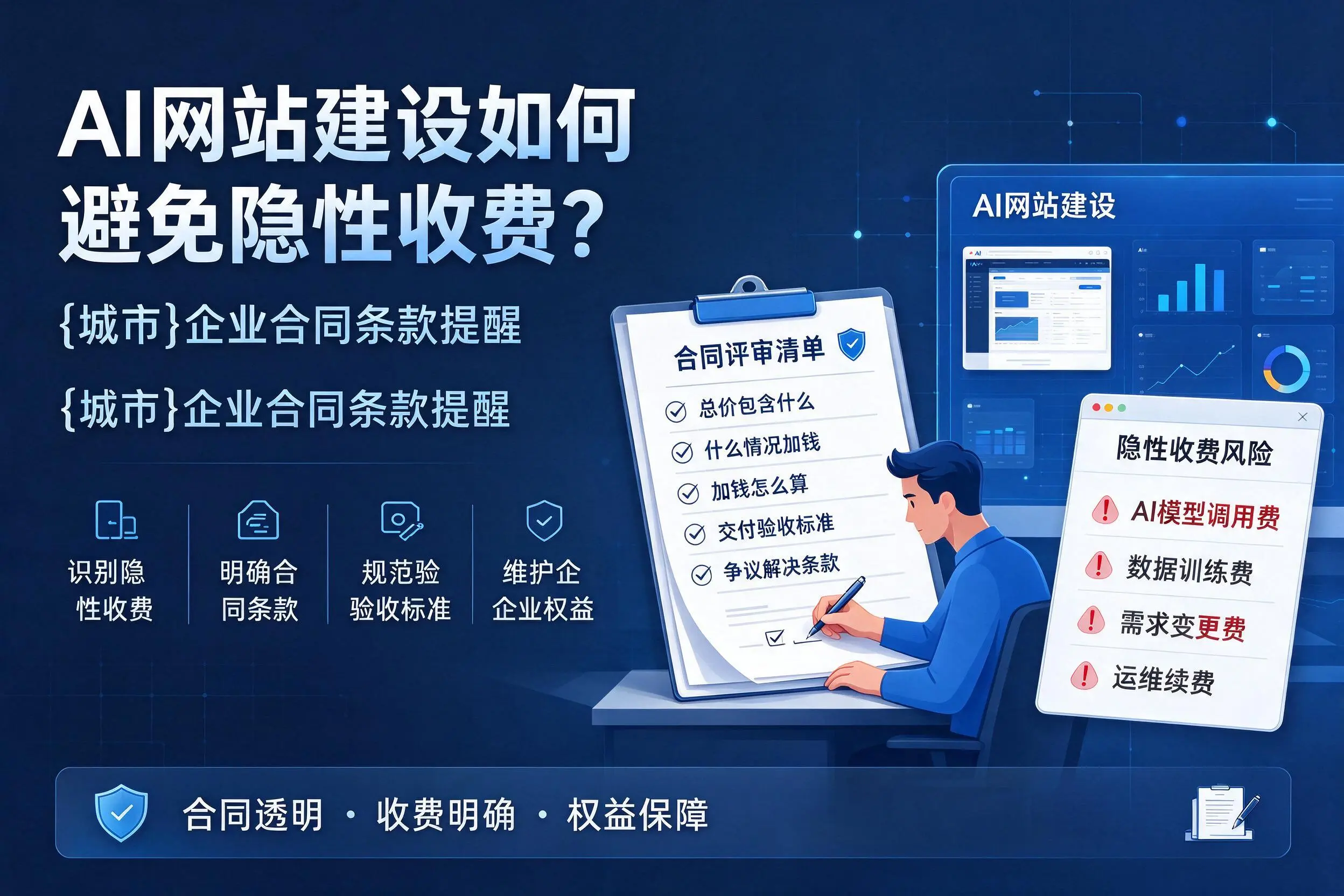 AI网站建设如何避免隐性收费?嘉兴企业合同条款提醒