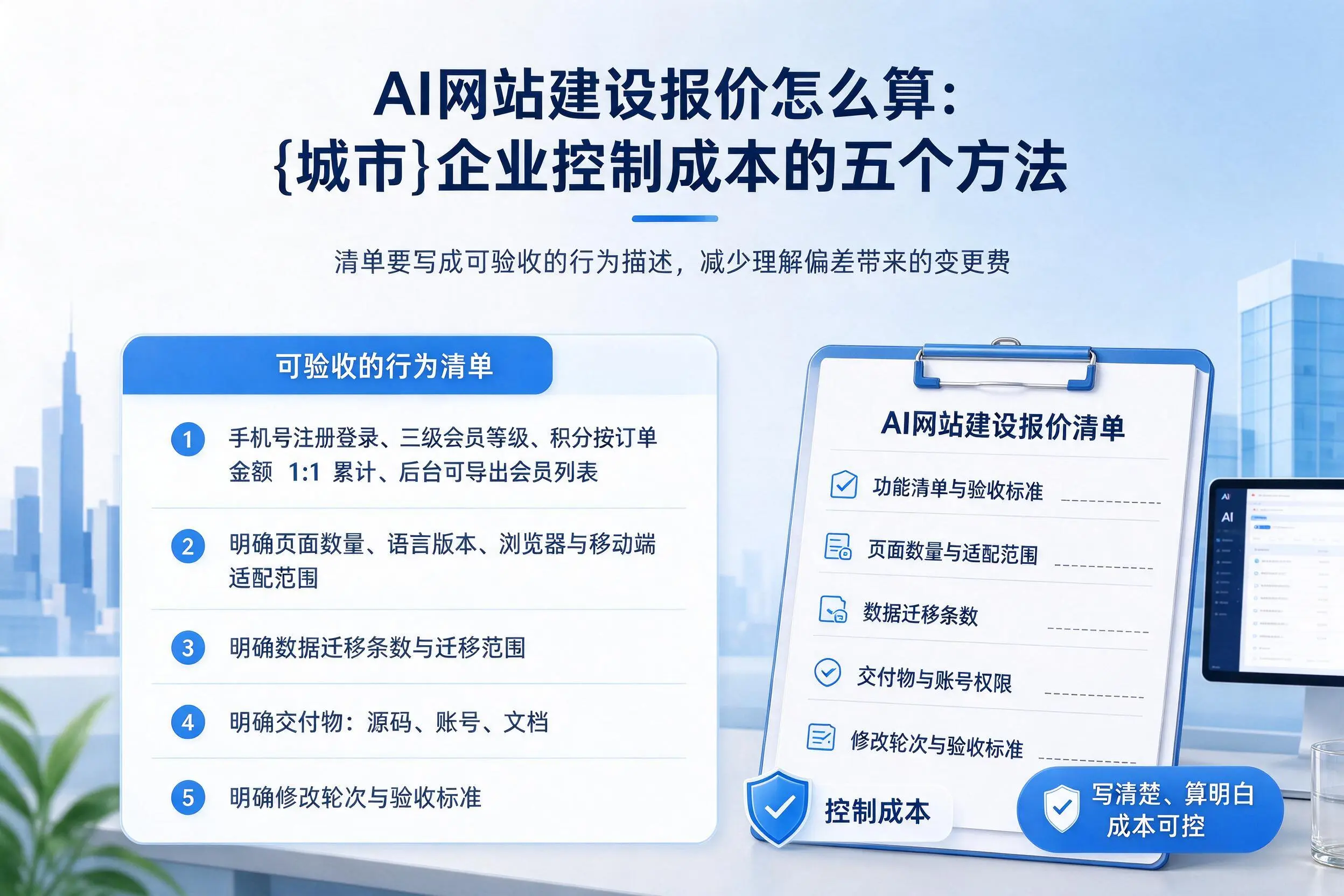 AI网站建设报价怎么算：嘉兴企业控制成本的五个方法